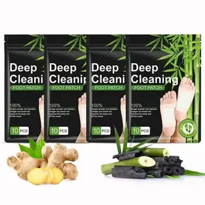 40PCS Deep Cleaning Foot Patches  Ginger Bamboo Rosemary Charcoal for Stress Relief Better Sleep Wellness Therapy Natural Herbal Toxin Removal - Fitness