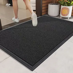 Outdoor Entryway Dust Mat, Elastic Mesh Floor Mat, Hollow Design, Rubber Non-Slip Base, Home Decor, Reusable, 0.4-inch Thickness, Suitable for Front Door, Porch, Living Room, Bedroom, Villa, Guesthouse