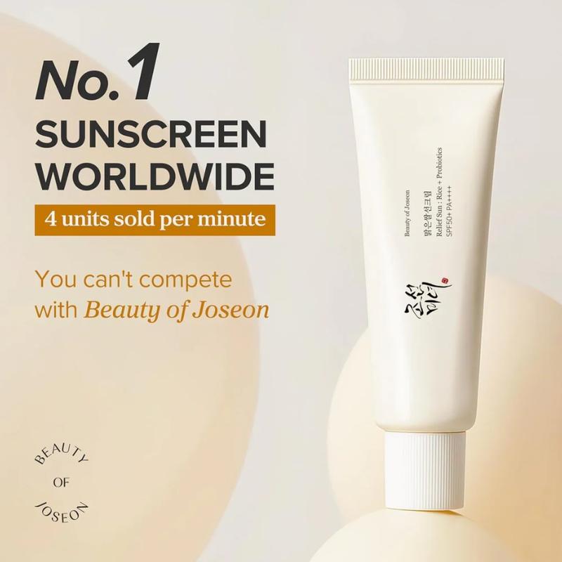 Beauty of Joseon Relief Sun Rice Probiotics SPF50+ PA++++ Pack-1 No 1 Sunscreen Worldwide 4 Units Sold Per Minute