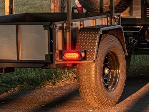 Nilight 2PCS Steel Trailer Light Boxes Housing Kit w/6Inch Oval Red LED Tail Lights 2 Inch Round Side Marker w/Grommet Plugs Wire connectors