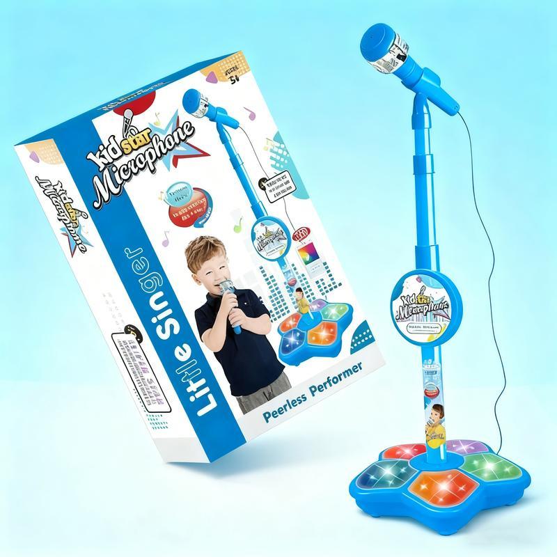 Unleash Your Child's Inner Pop Star! This Karaoke Microphone Toy with Colorful LED Lights & Built-in Music Encourages Singing, Boosts Confidence, and Makes a Perfect Birthday Gift for children Aged 3-8. Fun, Educational, and Hours of Entertainment!