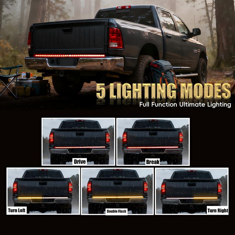 DIBMS Upgraded 60-Inch LED Tailgate Light Bar Strip with Fall Warning Signal, Arrow Turn Signals, IP67 Waterproof, Red & Amber Bright LEDs,Ambient Lighting Lightbar DIBMS Upgraded 60-Inch LED Tailgate Light Bar Strip with Fall Warning Signal, Arrow Turn Signals, IP67 Waterproof, Red & Amber Bright LEDs,Ambient Lighting Lightbar