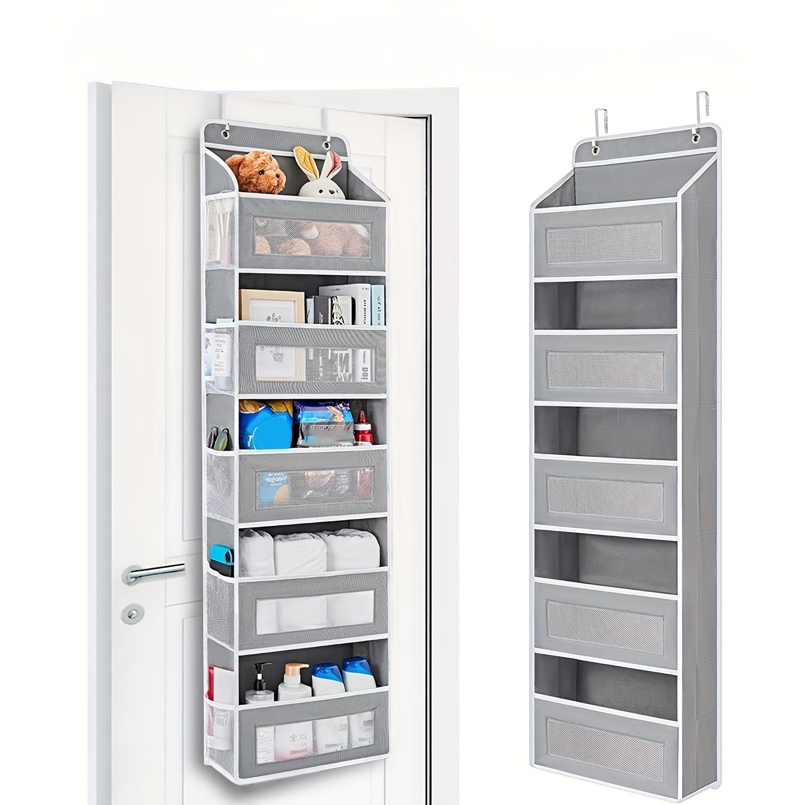 Over-the-Door Hanging Storage Box 4-Tier Fabric Organizer with Large Pockets Ideal for Bedroom Bathroom Pantry Organization Home Spacesaving Solution Compact Functional Sturdy Lightweight Organizer Container Shelf