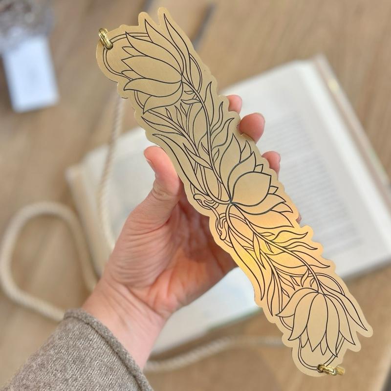 Gold Acrylic Book Holder "Purse" - Elegant Bookmark for Book Lovers