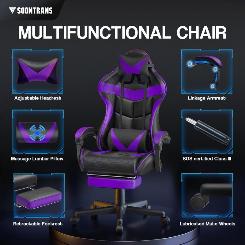 Ergonomic Gaming Chair  with Foot Rest SOONTRANS