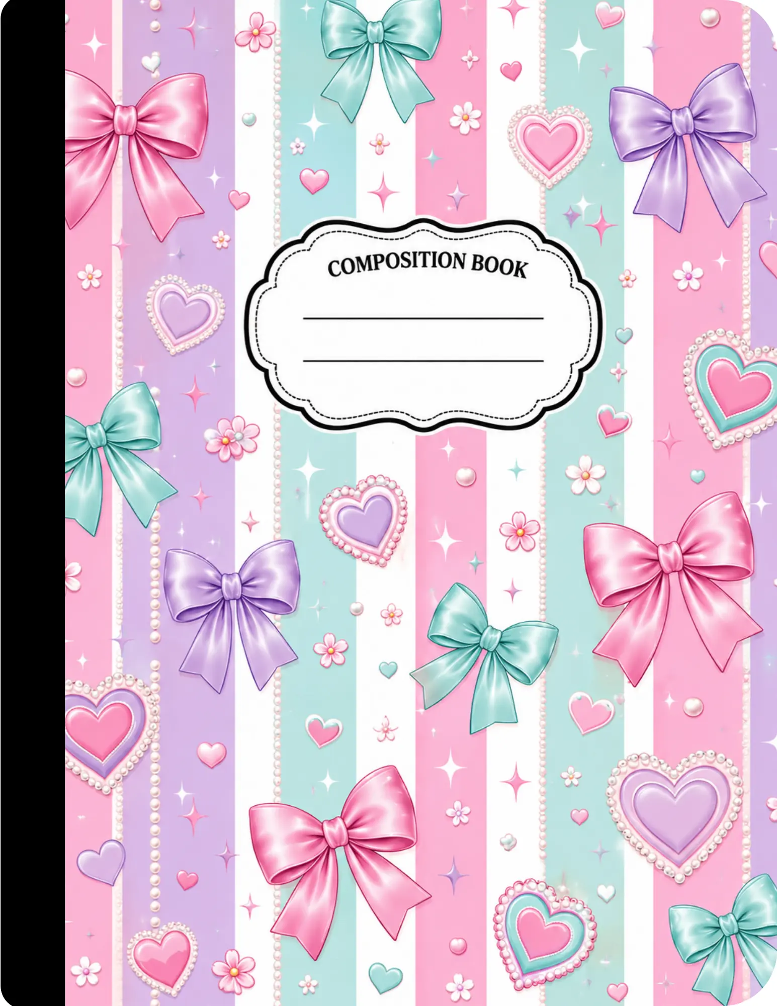 Bows Composition Notebook – 100-Page Kids School Notebook