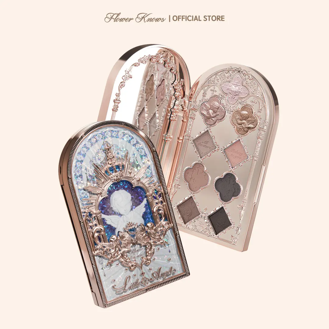Flower Knows Little Angel Collection 9-Color Eyeshadow Palette, Long-Lasting Powder Eyeshadow, Matte, Shimmer, Silky, Blendable, 02 Weeping Angel, Gothic Makeup Products, Sparkly Eyeshadow, #tiktokshopbacktoschool, #sohochic