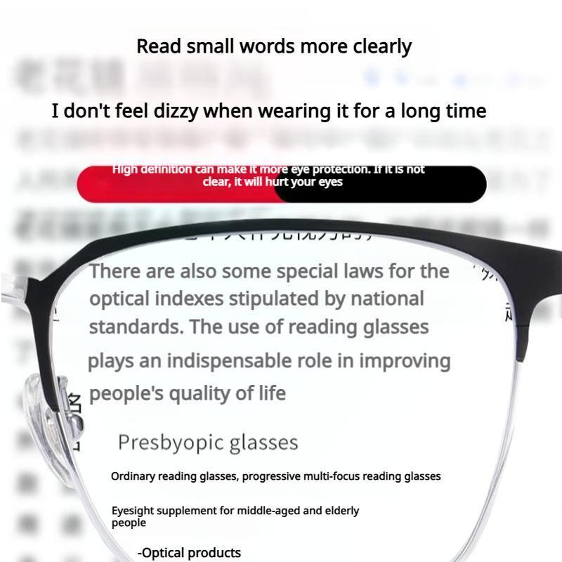 Smart Zoom Frameless Reading Glasses Auto Focus Multifocal Blue Light Filter UV Sun Protection Soft Silicone Nose Pads, HD Vision for Phone & Computer（+1.00 to +4.00 Diopters）