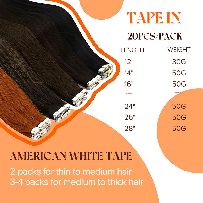 【12inch-28inch】Sunny Tape in Hair Extensions | 50G/20PCS Real Human Hair Natural Straight Invisible Silky  For Women Effortless Beauty in Daily Life ##TikTokShopJumpstartSale