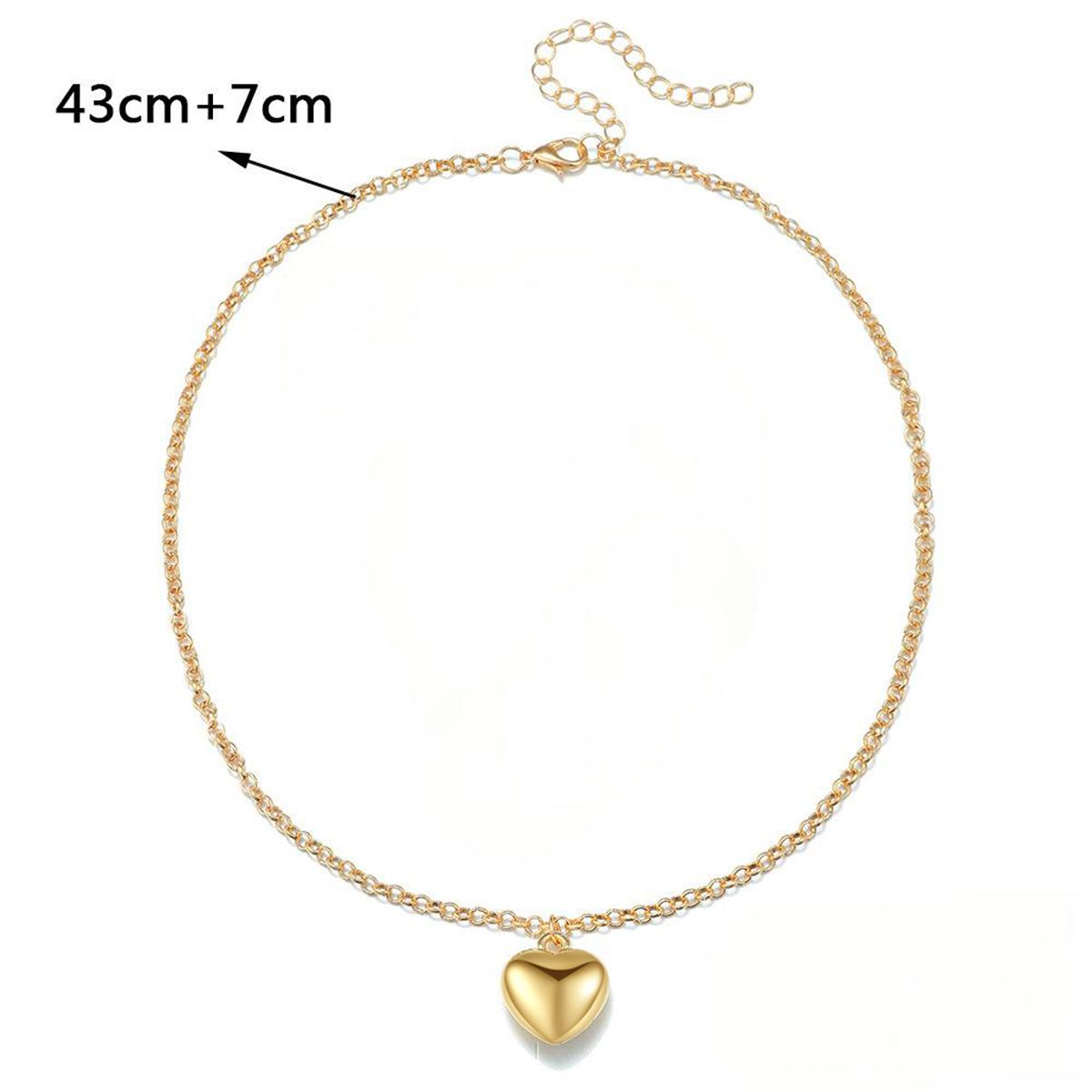 Delzzad Elegant Love Heart Pendant Necklace Chain Daily Costume Jewelry Accessories Perfect Birthday Wedding Engagement Anniversary Gifts for Women