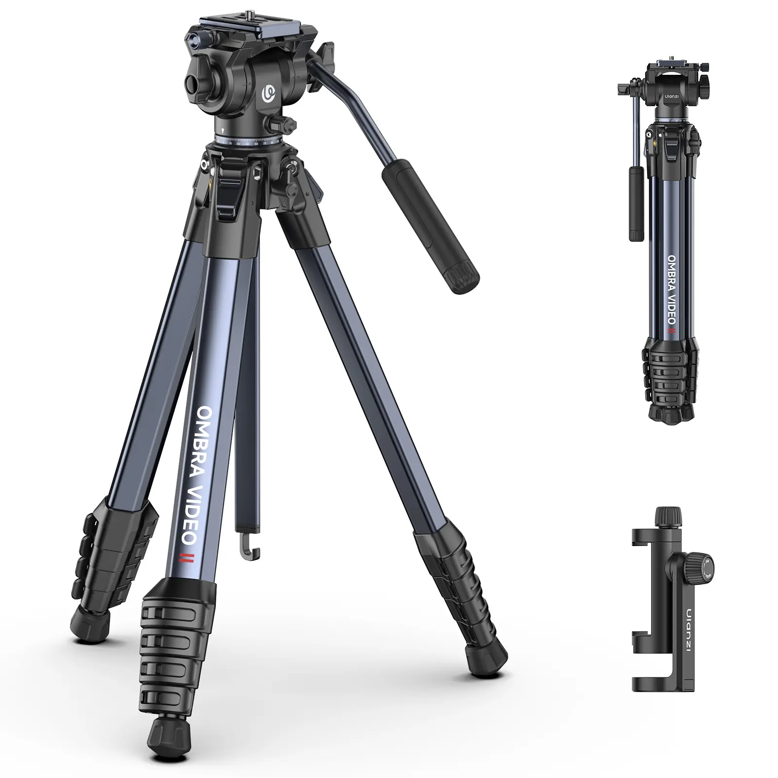 Ulanzi OMBRA VIDEO II 1.57M Foldable Tripod & Monopod, Camera Accessories with 360° Panoramic Ball Head, Arca Quick Release Plate, Low-Angle Shooting Support for Travel