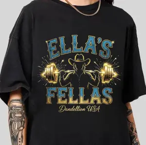 Vintage Ella's Fellas Shirt, Est 2026 Western Party Shirt,Western Dandelion Shirt,Vintage Cowboy Dandelion Tee,Country Concert Apparel Shirt