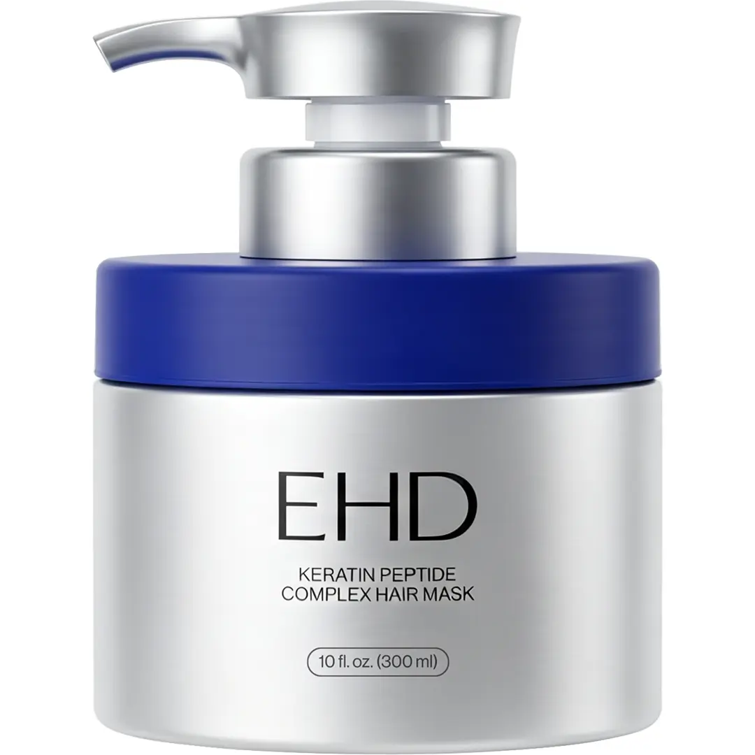 EHD Keratin Peptide Hair Mask with Pump Dispenser - Deep Conditioning for Dry, Damaged & Frizzy Hair, Smoothing & Repairing Essence - 10 fl oz