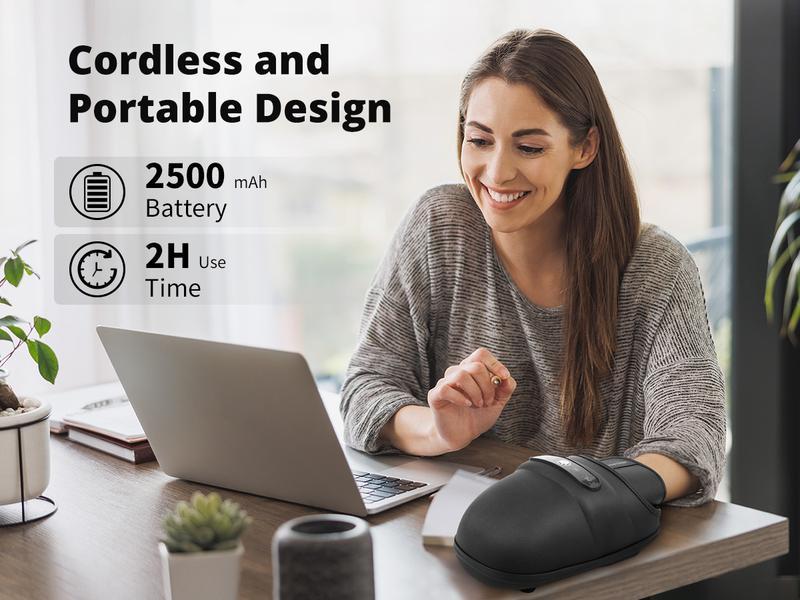 [New Year Gift] Medcursor Cordless Hand Massager, Hand Massager with Heat, Hand Warmer with Acupressure Beads, 6 Massage Modes, 2 Heat Levels, 3 Timers