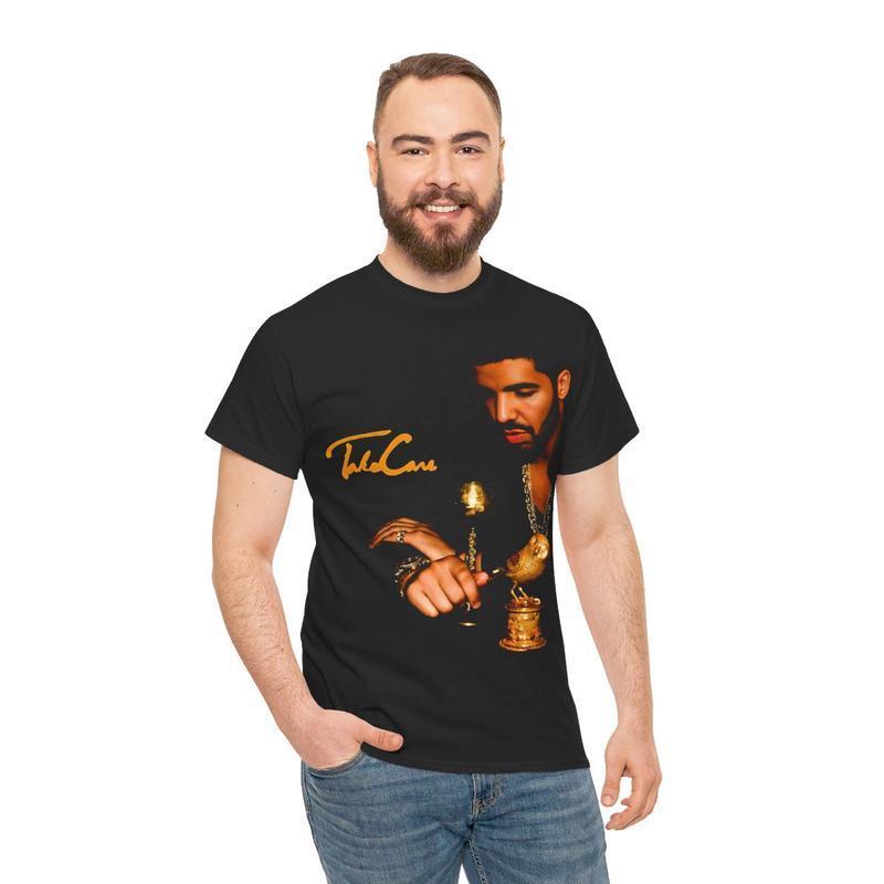 Drake Vintage Hip Hop Rap Shirt Streetwear Music Inspired Shirt For Take Care Fan Casual Classic Cotton Menswear Retro T-Shirt Top Comfy Graphic Smooth Tee Underwear Tshirt Shortsleeve