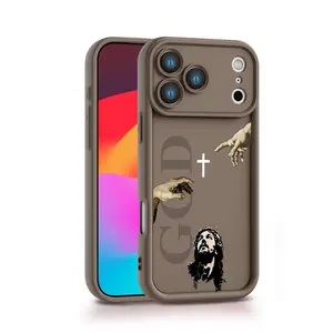 Fashion God's Hand Pattern Jesus Bible Cross Phone Case for iPhone 17 16 15 14 13 12 11 Pro Max Anti-Drop Cover Air-Soft Feeling Higher Edge
