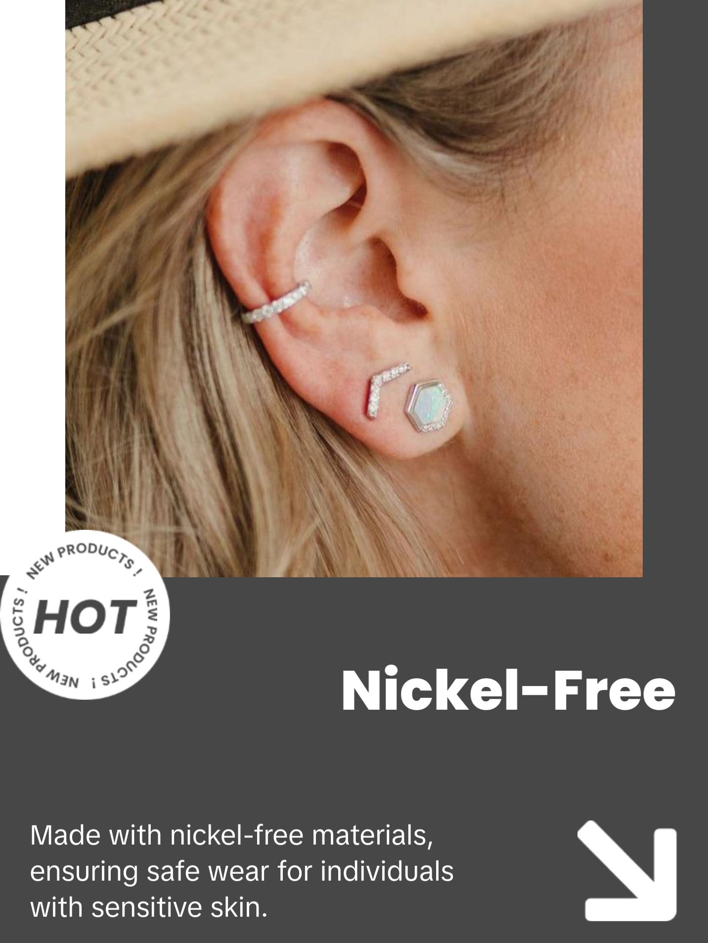 Single Glitter Ear Cuff - Simple Design with Glitter Accents, Ideal for Everyday Wear 925 sterling silver