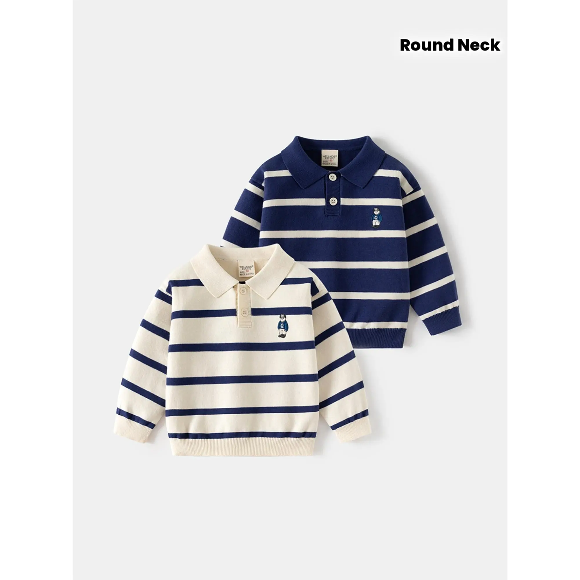 Toddler Boys' & Girls' Striped Geometric Sweater, Soft Casual Pullover-Style with Round Neck for Fall & Winter, Child-Sized Boys' Sweaters
