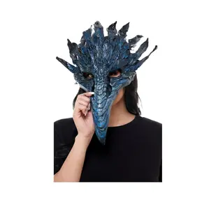 Blue Raven Long Beak Voodoo Mask - Deluxe Costume Accessory - One Size