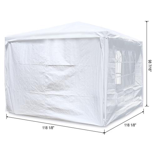 Outdoor Party Tent 10'x30' with 8 Removable Sidewalls Waterproof Canopy Patio Wedding Gazebo White Big Spacious Durable PE Cloth Upgraded Pipe Connection for Better Stability