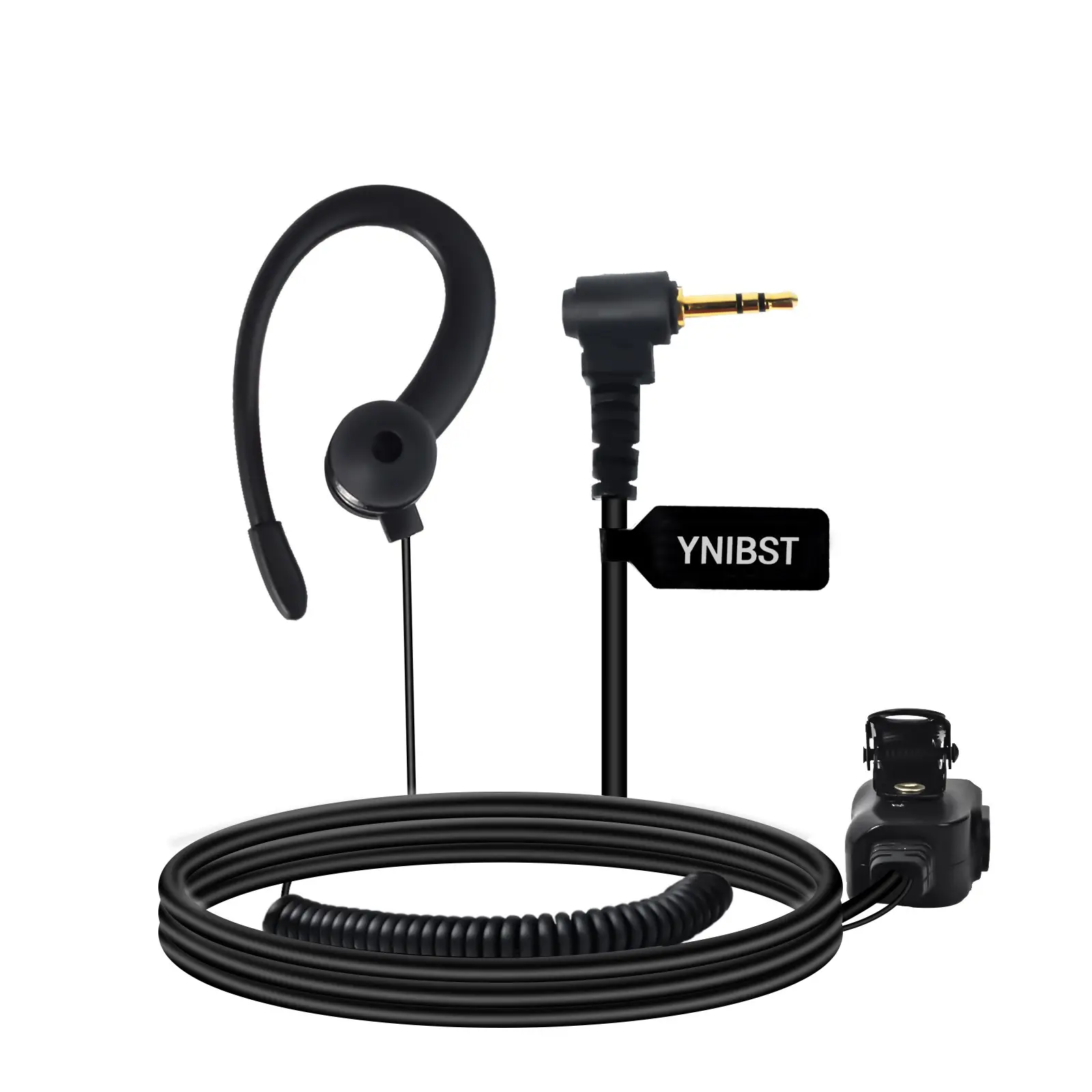 YNIBST C Shape 2.5mm Walkie Talkie Earpiece with Microphone PTT for Motorola T200TP T260 T260TP T402 T460 T465 T600 T605 T800 MH230R T472 Talkabout 2 Way Radio, FBI Style Earhook in-Ear Headset Compatible with Police Security and Law Enforcement Use