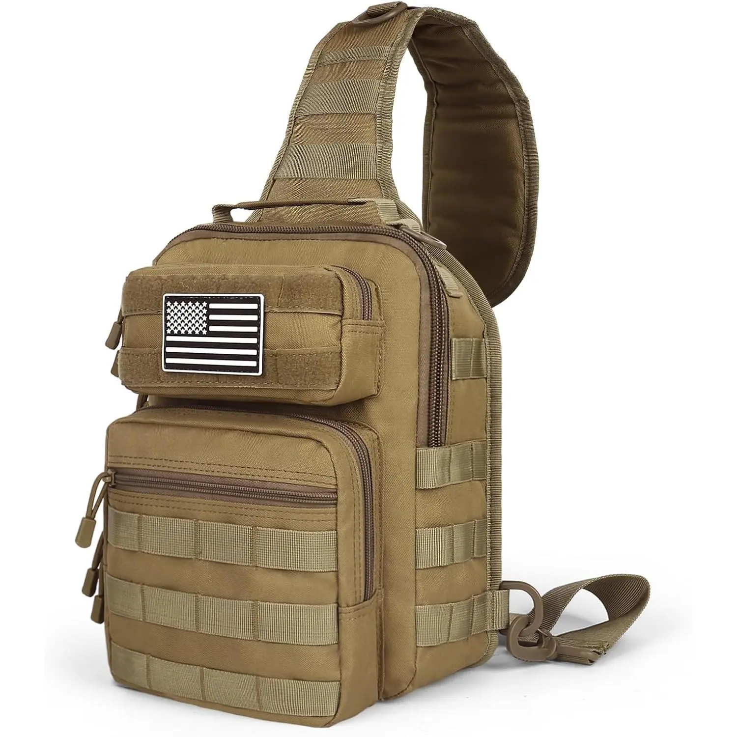 Outdoor tactical backpack, shoulder bag for men and women, high quality military grade, durable, wear-resistant, Molle|EDC|multi-function messenger bag, handbag, suitable for hiking, camping, fishing, cycling, daily carry chest bag, gym bag