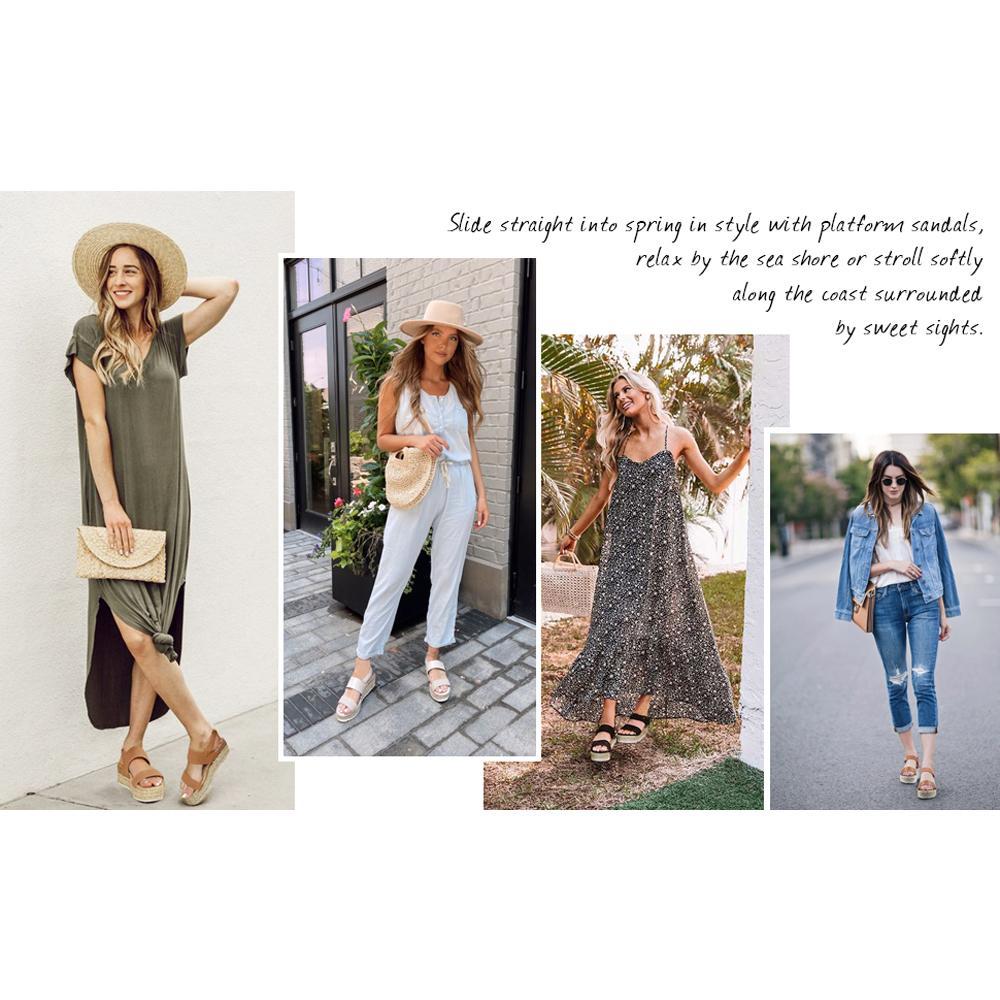 Athlefit Women's Espadrilles Sandals Ankle Strap Buckle Wedge Sandal Open Toe Studded Platform Sandals Casual Shoes Walking Shoes Flatform Footwear