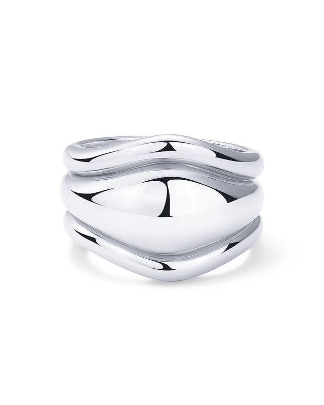 PAVOI 14K Gold Plated Stackable Rings Set for Women - 3 Chunky Statement Rings Pack - Stackable Bands Set