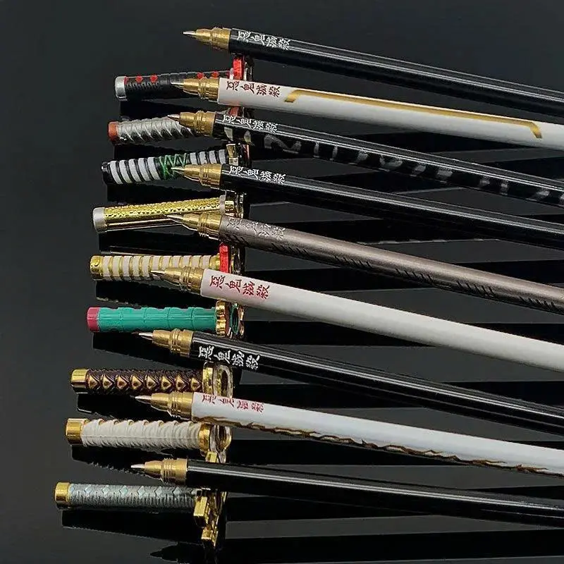 20cm Anime Sword Ballpoint Pen, Japanese Manga Metal Replica Writing Pen, Tanjiro Zenitsu Cosplay Stationery Accessory for Students Adults Collection