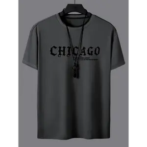 Chicago Vintage Style T-Shirt | Men's Short Sleeve Graphic Tee | Breathable Crew Neck Top for Summer Travel & Sports