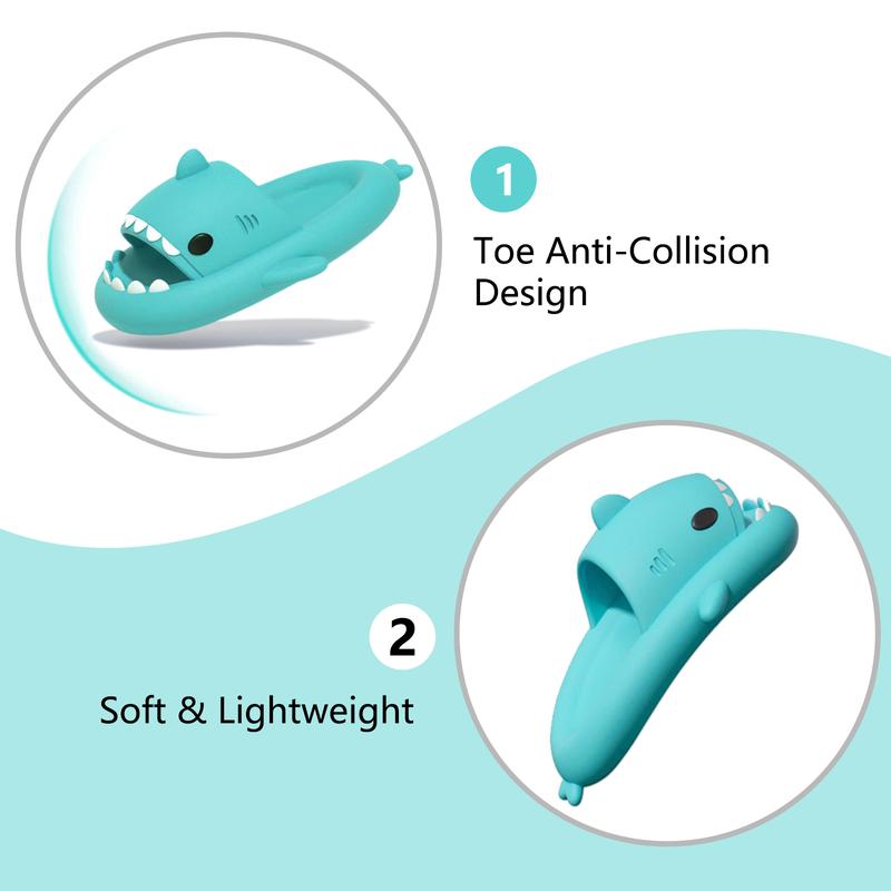Shark Slides for Women and Men, Cute Shark Slippers Adult Youth Cloudy Summer Soft Lightweight Anti-Slip Thick Sole Beach House Cloud Cushioned Shower Slide Sandals Indoor Outdoor
