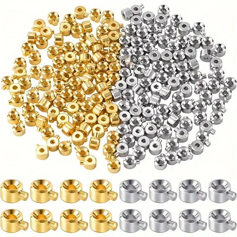 Gold Plated Stopper Beads & Bead Caps, 20-100pcs, DIY Beading & Jewelry Making Supplies for Handmade Bracelets, Necklaces, Keychains, Gold Plated Beads