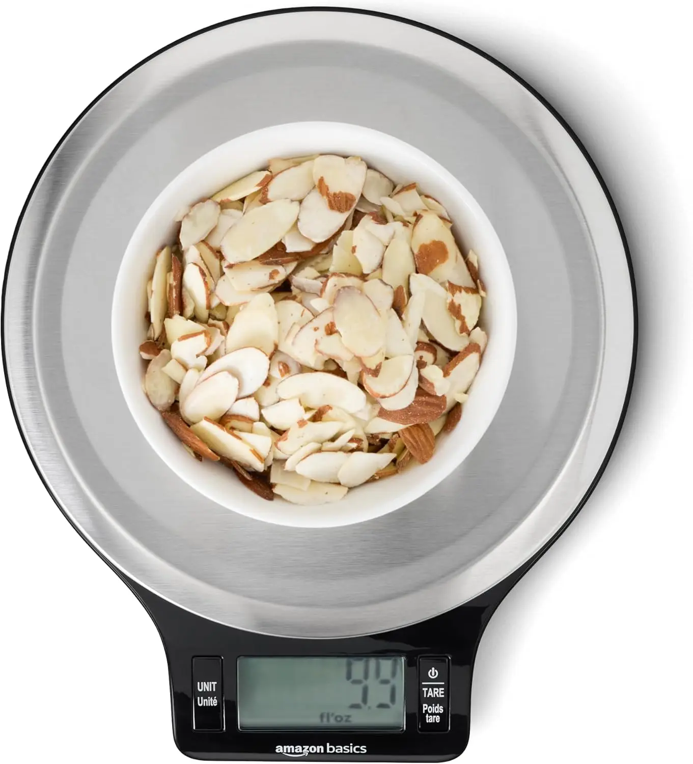Digital Kitchen Scale with LCD Display, Batteries Included, Weighs up to 11 pounds, Black and Stainless Steel