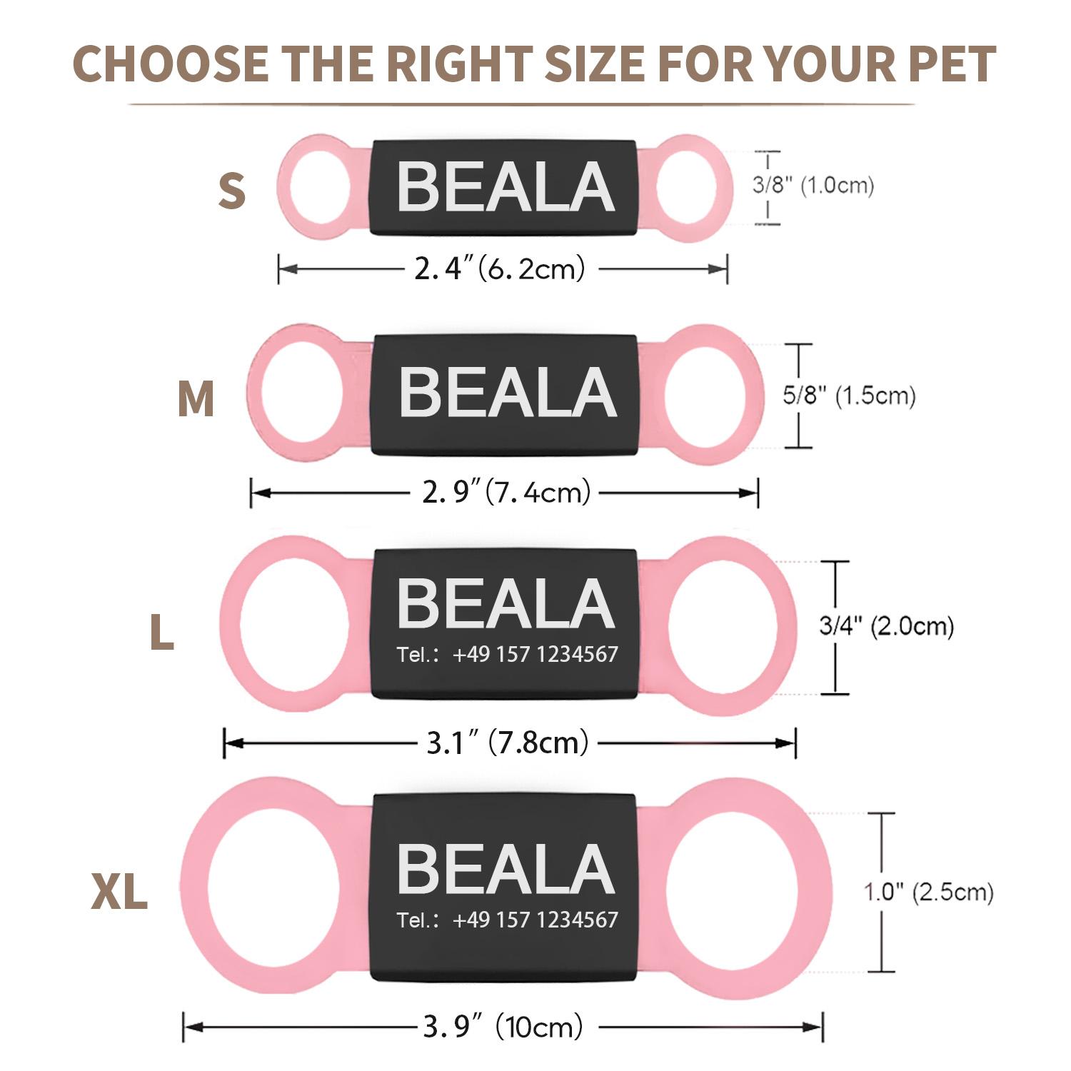 LIVEKEY Personalized Bone-Shaped Two-Paw Single-Sided Dog Tags Engraved Dog Name Tags Cat ID Tags Customizable with Pet Name and Contact Information Leash Harness