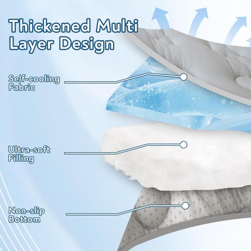 2PCs Cooling Pet Mat - Thickened Non-Slip Cooling Pad for Large Dogs Cats, Indoor Outdoor Portable Lightweight Pet Cooling Mats for Dog Bed Crate Tunk Camping, Durable Machine Washable, Grey Bones Pattern #TiktokshopStockUp