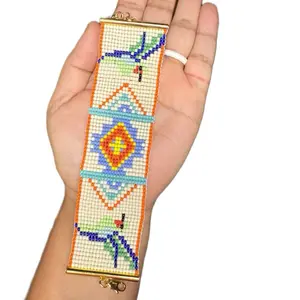 Native made humming bird beaded bracelet