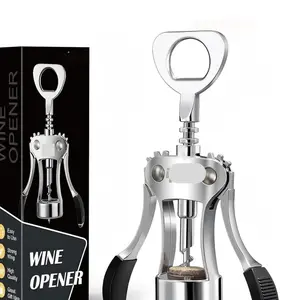 Wine Opener Gift Set-Zinc Alloy Wing Corkscrew, Foil Cutter, Aerator and Vacuum Stopper, Accessories Kit for Women, Men, Wine Lovers