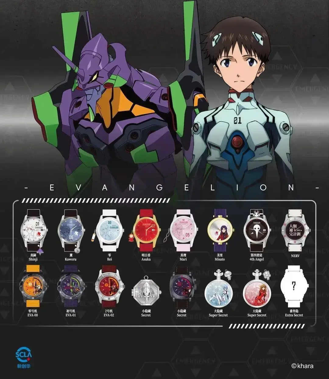 Evangelion EVA Watch Blind Box Anime Merchandise Character Themed Shinji Rei Asuka
