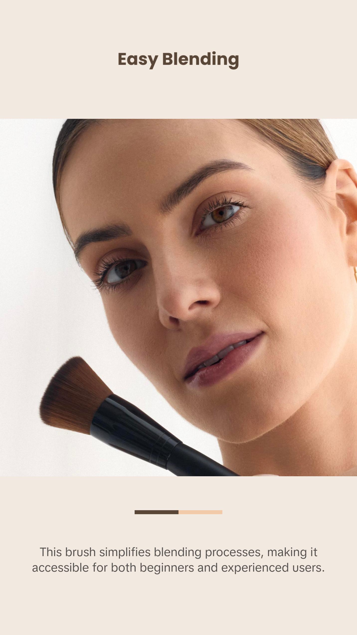 Palladio Flat Kabuki Brush, Professional Makeup Brush for Foundation, Face Blush, Powder, Cream, Contour & Highlight, Synthetic Bristles Provide Buildable Coverage for a Natural Even Looking Finish