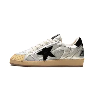 BALL STAR DOUBLE QUARTER WITH WAVES LAMINATED AND NET UPPER SUEDE STAR AND HEEL "SILVER BLACK" GMF00556.F005687.60246