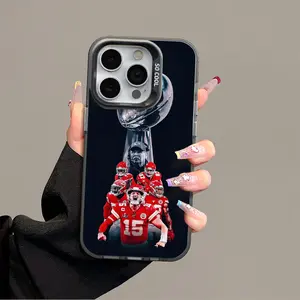 Chiefs Mahomes IPhone 17 Promax Phone Case Anti Drop Case Suitable For IPhone 16 15 14 13 12 11 Xs Plus Samsung S25 S24 S23 S22 Ultra FE Acrylic Protective Shockproof Rugged Case Rugby