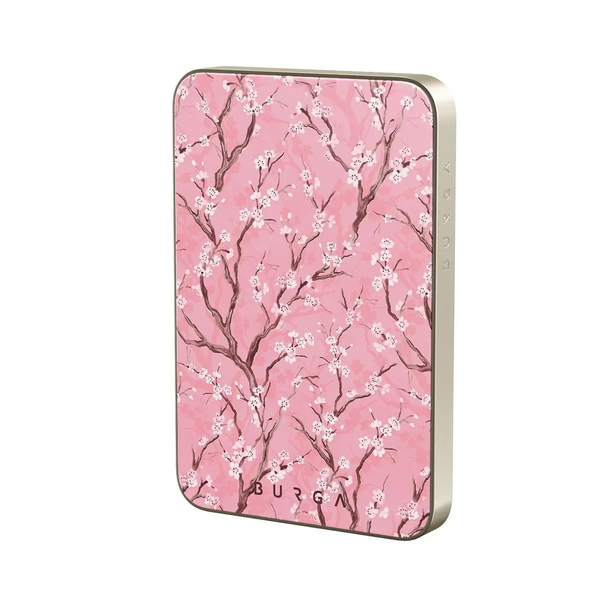 BURGA Magnetic Power Bank (5000/10000mAh) - Sakura Design, MagSafe Wireless Portable Charger & Travel Battery Pack, PD20W USB-C Fast Charging Accessories for iPhone & Android Devices