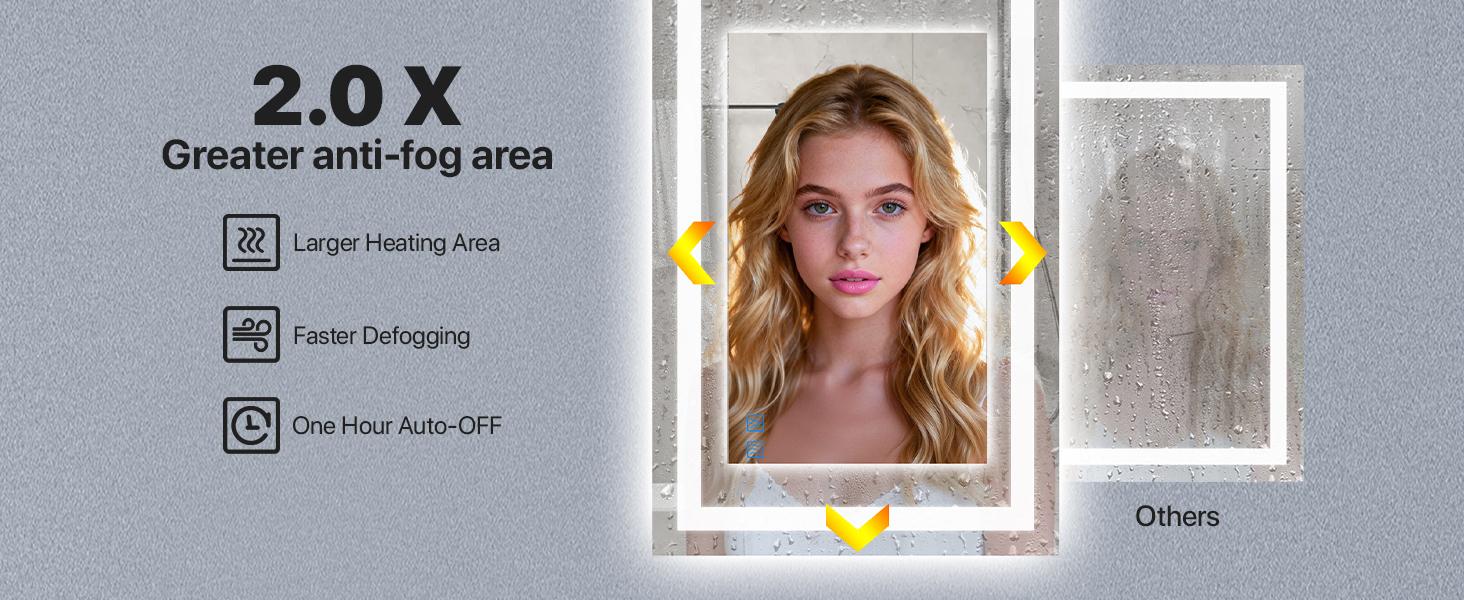 GLITGATE LED Bathroom Mirror, LED Wall Mirror, Polished Glass Finish, 3 Color Modes Dimmable, CRI90+, Anti-Fog, Memory Function, Wall Mounted (Horizontal/Vertical), Perfect for Washing, Shaving, and Makeup. GLITGATE LED Bathroom Mirror, LED Wall Mirror, Polished Glass Finish, 3 Color Modes Dimmable, CRI90+, Anti-Fog, Memory Function, Wall Mounted (Horizontal/Vertical), Perfect for Washing, Shaving, and Makeup.