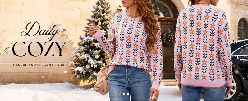ZESICA Women's Long Sleeve Crewneck Sweater 2025 Fall Printed Cute Oversized Knitted Pullover Tops Trendy Clothes ZESICA Women's Long Sleeve Crewneck Sweater 2025 Fall Printed Cute Oversized Knitted Pullover Tops Trendy Clothes