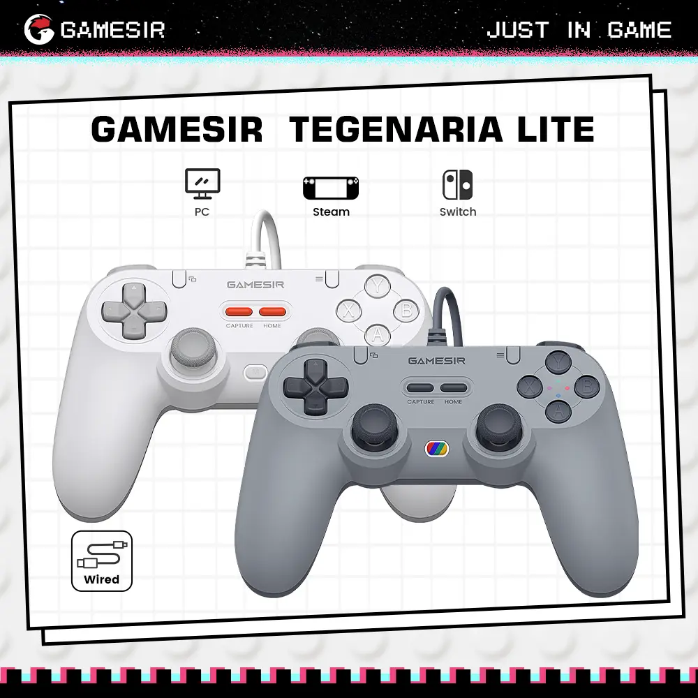 GameSir Tegenaria Lite Wired Gamepad - Retro Style, Symmetric Design, Plug & Play Console Accessory for PC Interactive Gaming, Accessories
