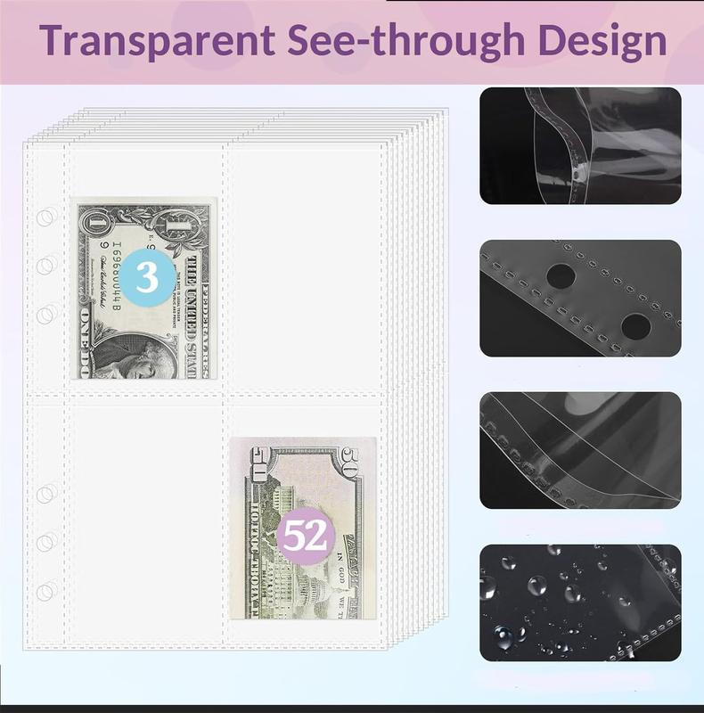 100 Envelopes Money Saving Challenge - A5 Money Saver Budget Binder Book with Cash Envelopes and Numbers, 100-Days of Easy and Funny Ways to Save $5,050 Cash Envelope Challenge Binder, Pink，Black