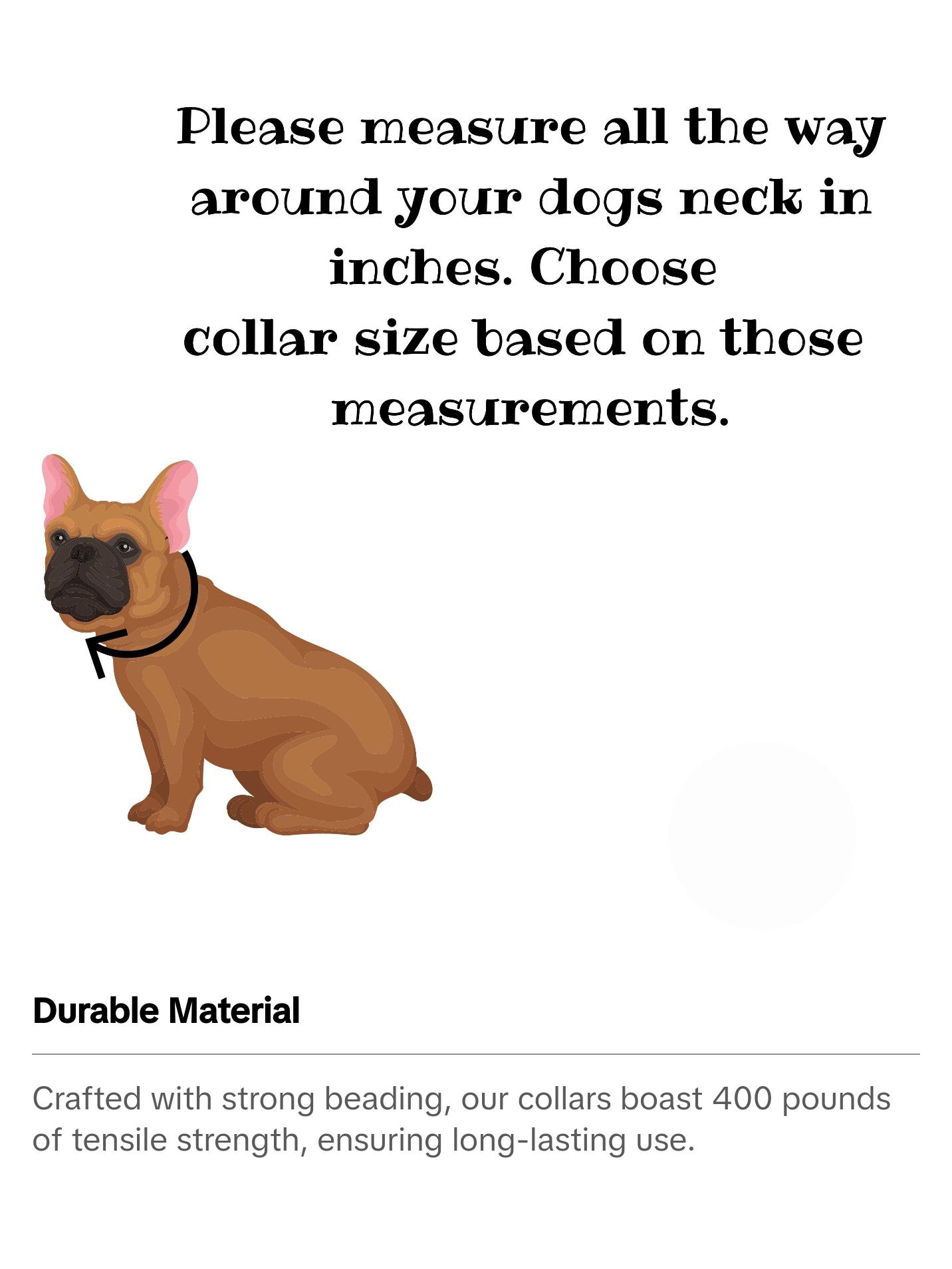 Ladybug Beaded Dog Collar | Durable Dog Necklace | Red, Black, & White | 20mm or 12mm Beads| Pearl Jewelry for Pets | Custom Bead Collars