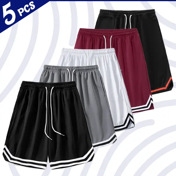 Full-on sporty flow!Men’s 5-Pack Loose-Fit Shorts, paired with short-sleeve athletic shoes, effortlessly create a sunny, youthful vibe!
