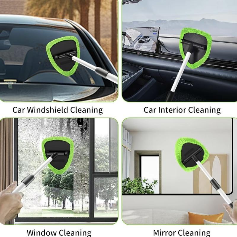 Windshield Cleaner Tool with Extendable Handle,Portable Car Interior Window Cleaning Kit , 3Microfiber Towel Pads, Auto Glass Wiper for Windshield, Trucks, SUVs, RVs, and Home Windows Windshield Cleaner Tool with Extendable Handle,Portable Car Interior Window Cleaning Kit , 3Microfiber Towel Pads, Auto Glass Wiper for Windshield, Trucks, SUVs, RVs, and Home Windows