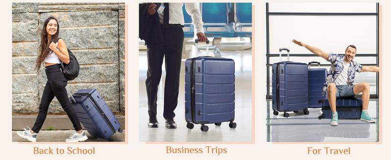 Luggage Spinner Wheels Lightweight Expandable Travel Hard Shell Suitcases with TSA Lock, Bronze Black, 3-PCS Set (20/24/28 inch)